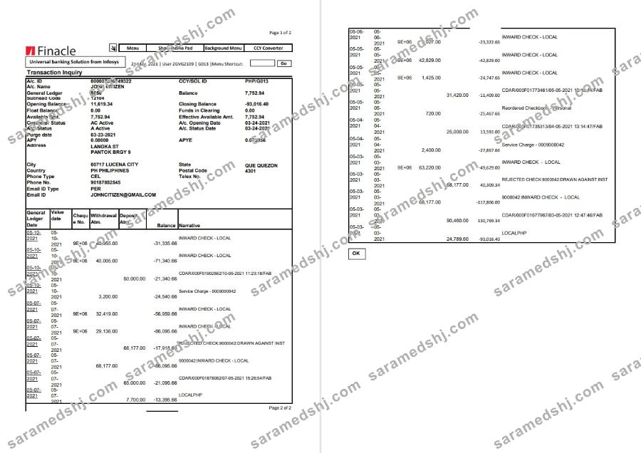 India Finacle bank 2p excel